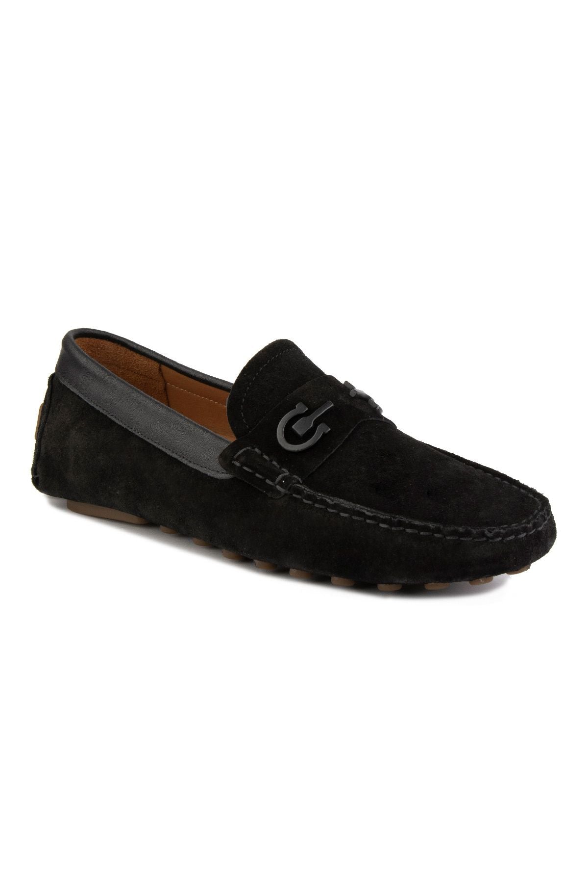 Hakiki Süet Erkek Tokalı Loafer 500909 Siyah