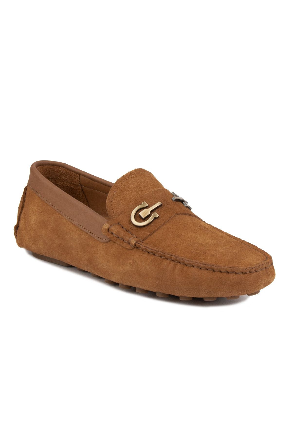 Hakiki Süet Erkek Tokalı Loafer 500909 Taba