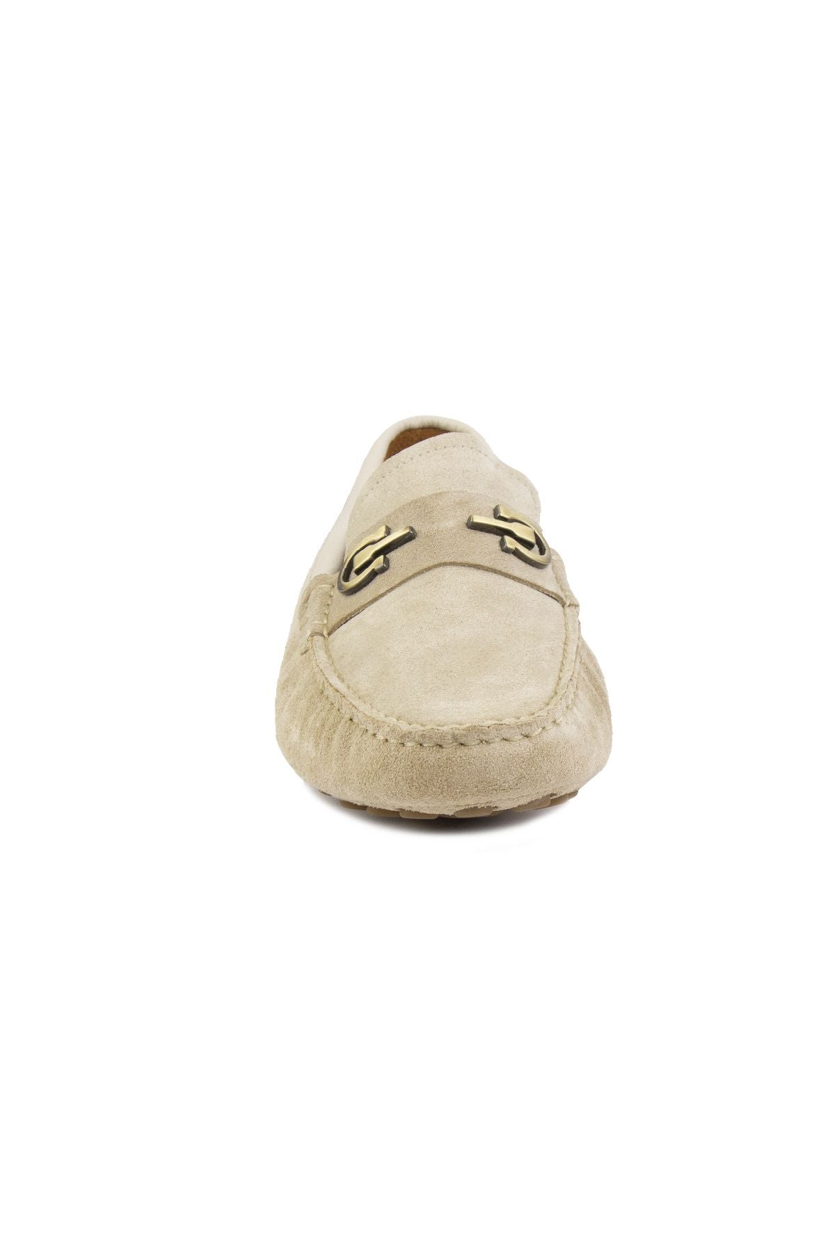 Hakiki Süet Erkek Tokalı Loafer 500909 Bej