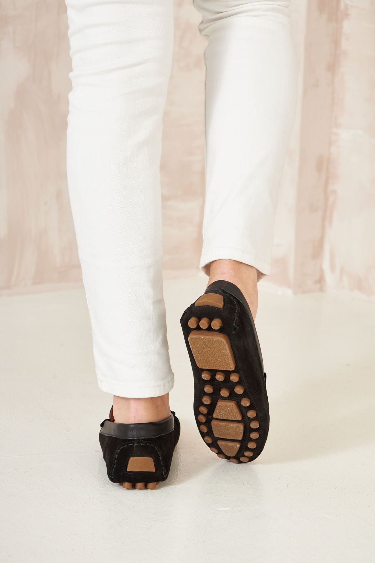 Hakiki Süet Erkek Tokalı Loafer 500909 Siyah