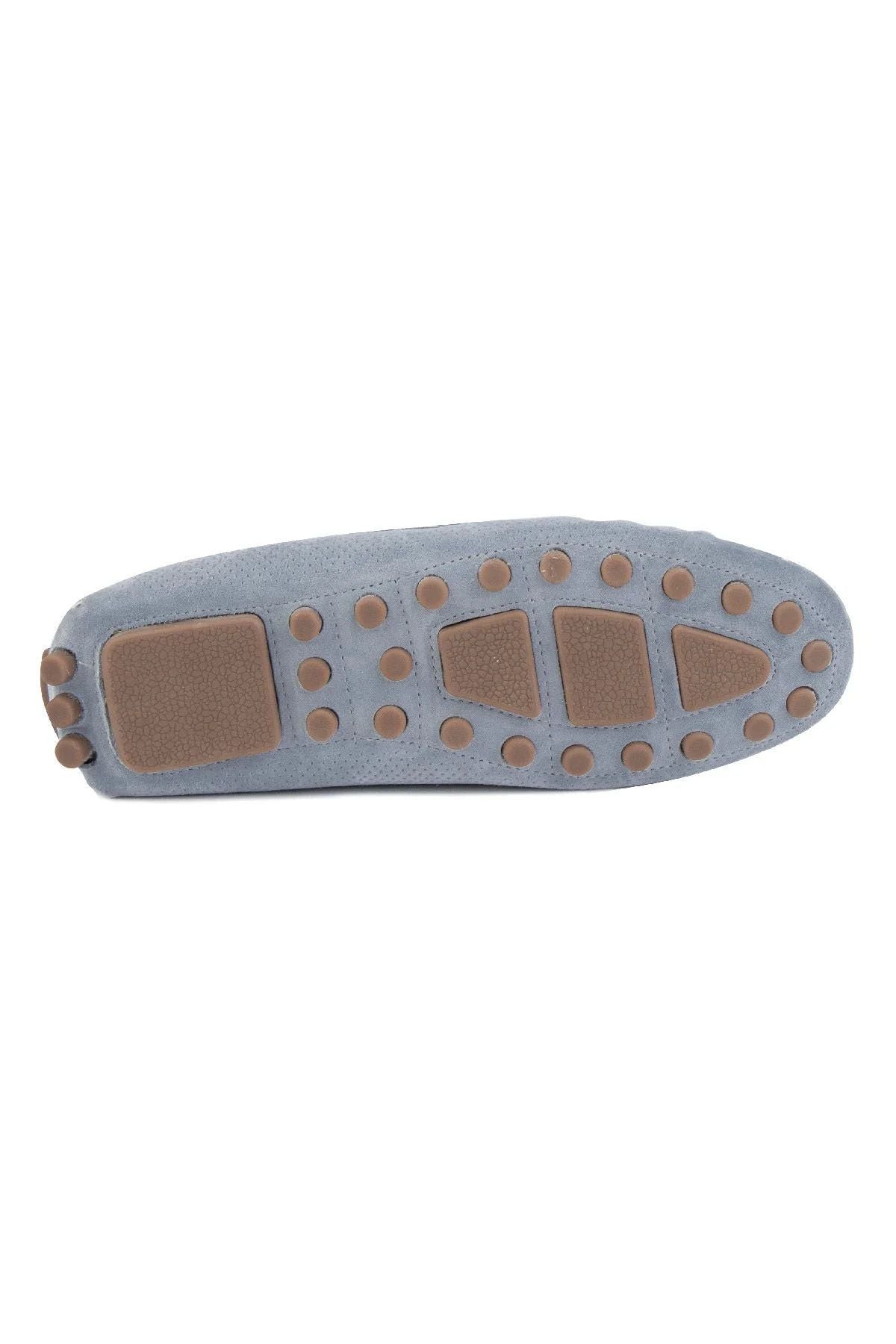 Hakiki Süet Erkek Tokalı Loafer 500909 Açık Mavi