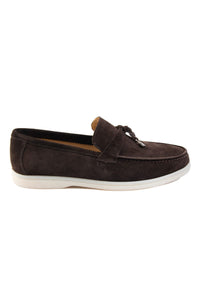 Genuine Suede Men's Buckled Loafer 500910 Brown