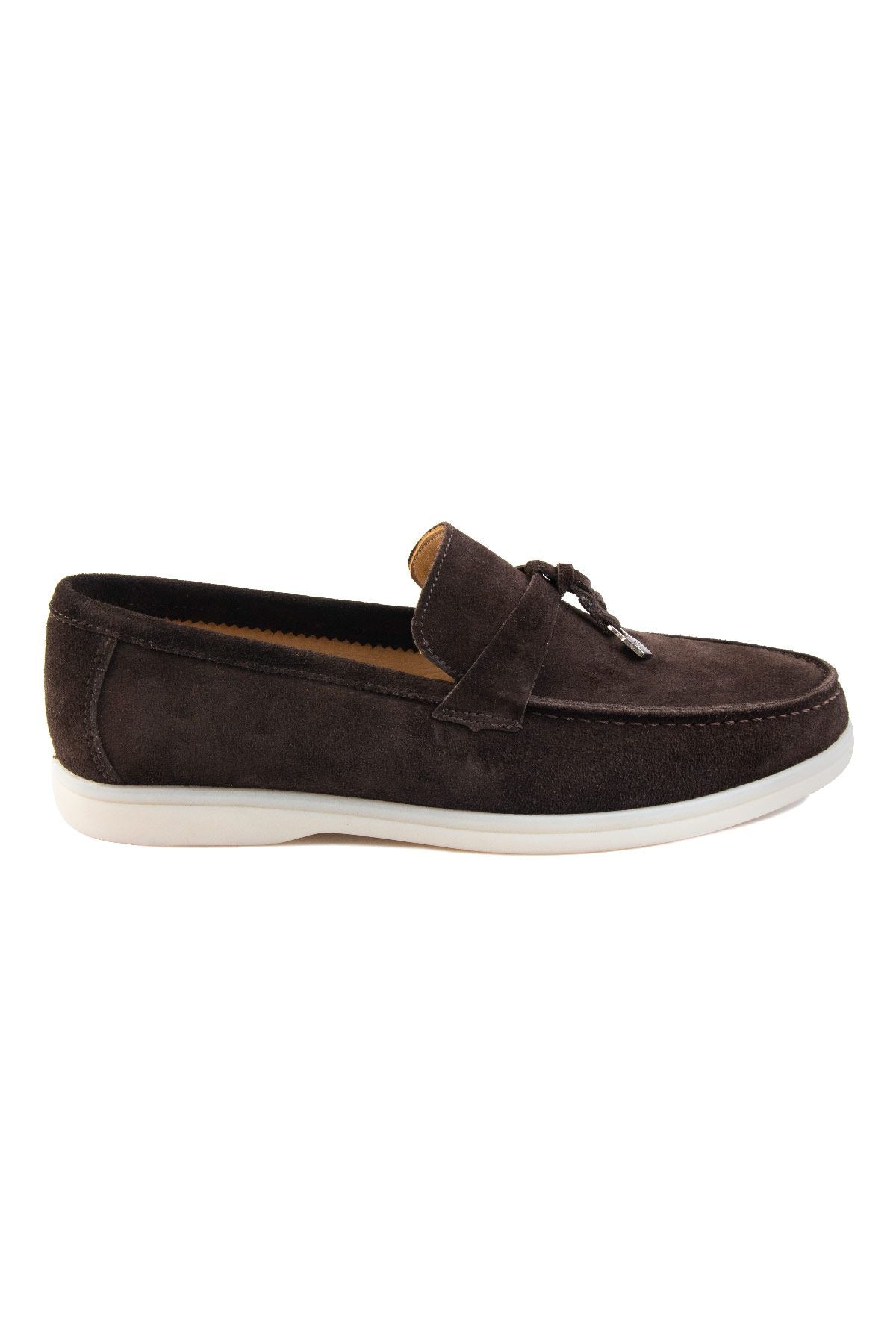 Hakiki Süet Erkek Tokalı Loafer 500910 Kahve