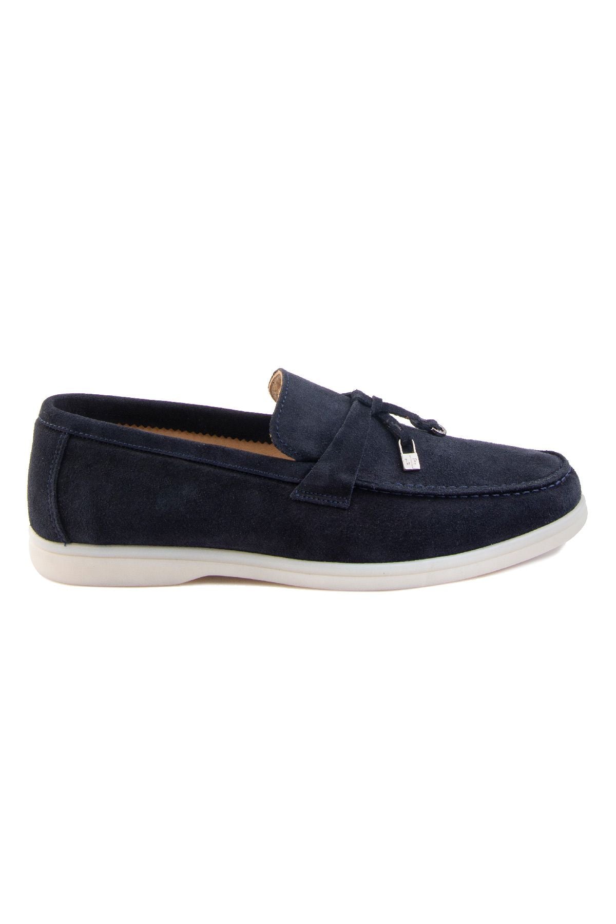 Hakiki Süet Erkek Tokalı Loafer 500910 Lacivert