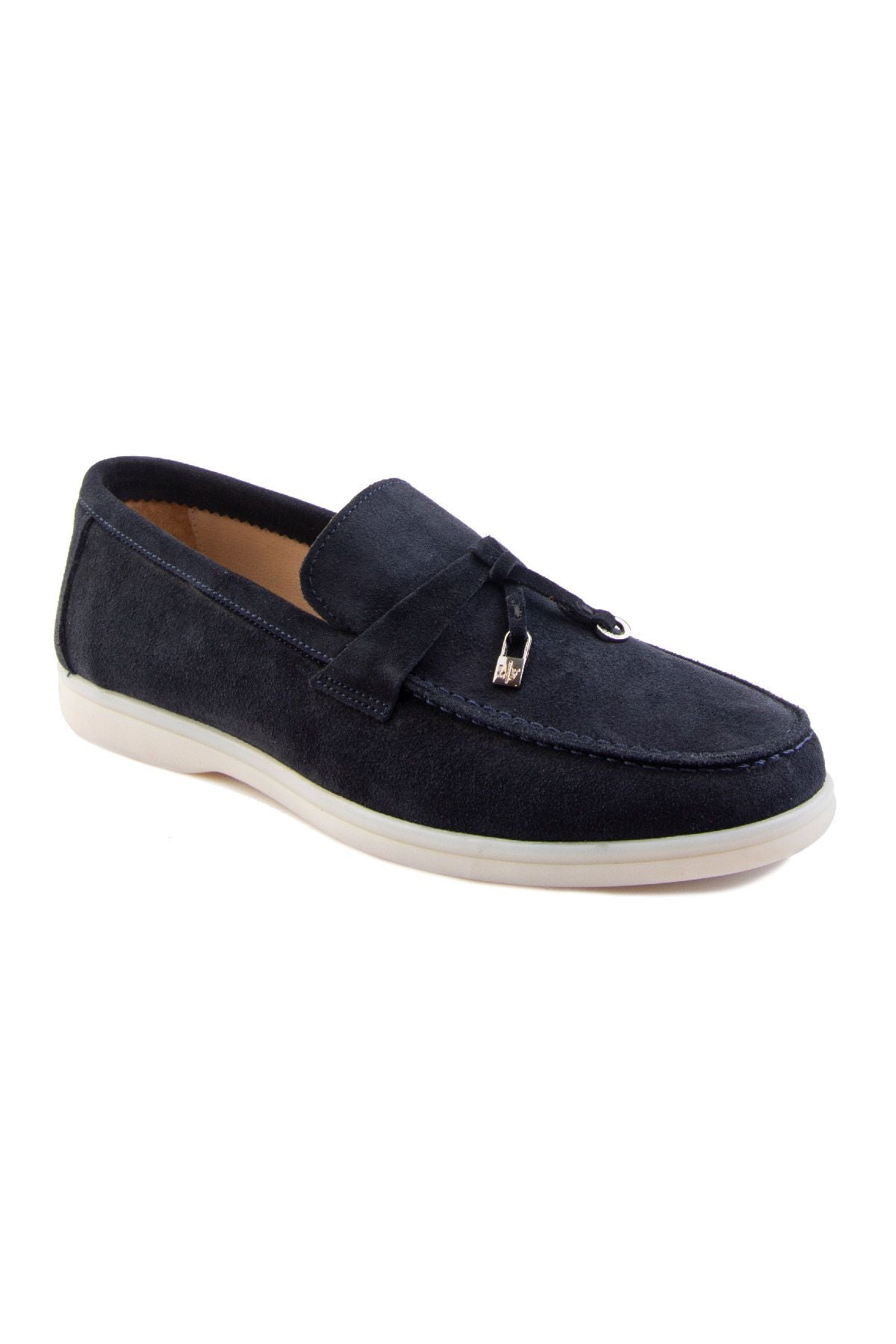 Hakiki Süet Erkek Tokalı Loafer 500910 Lacivert