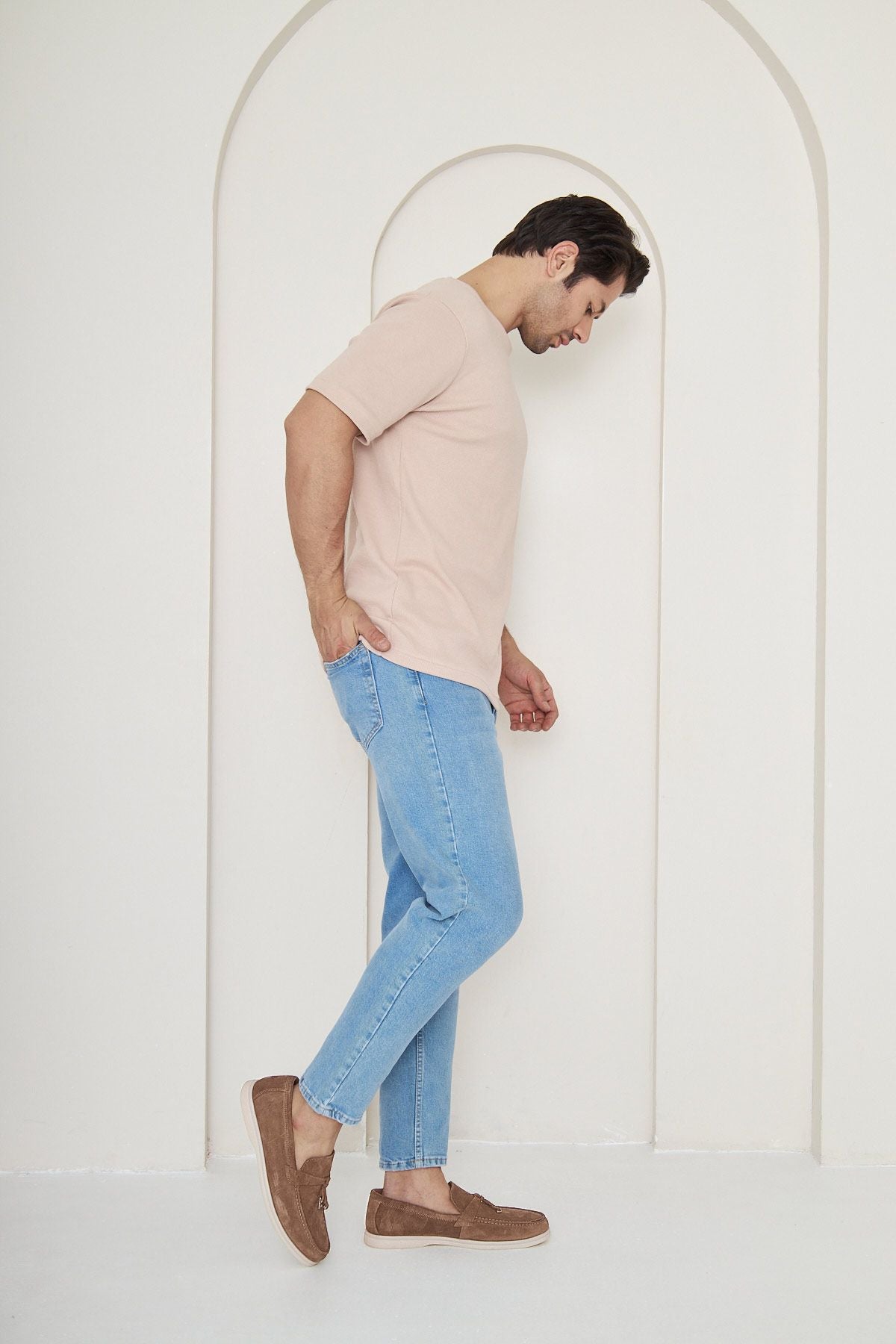 Hakiki Süet Erkek Tokalı Loafer 500910 Sahra