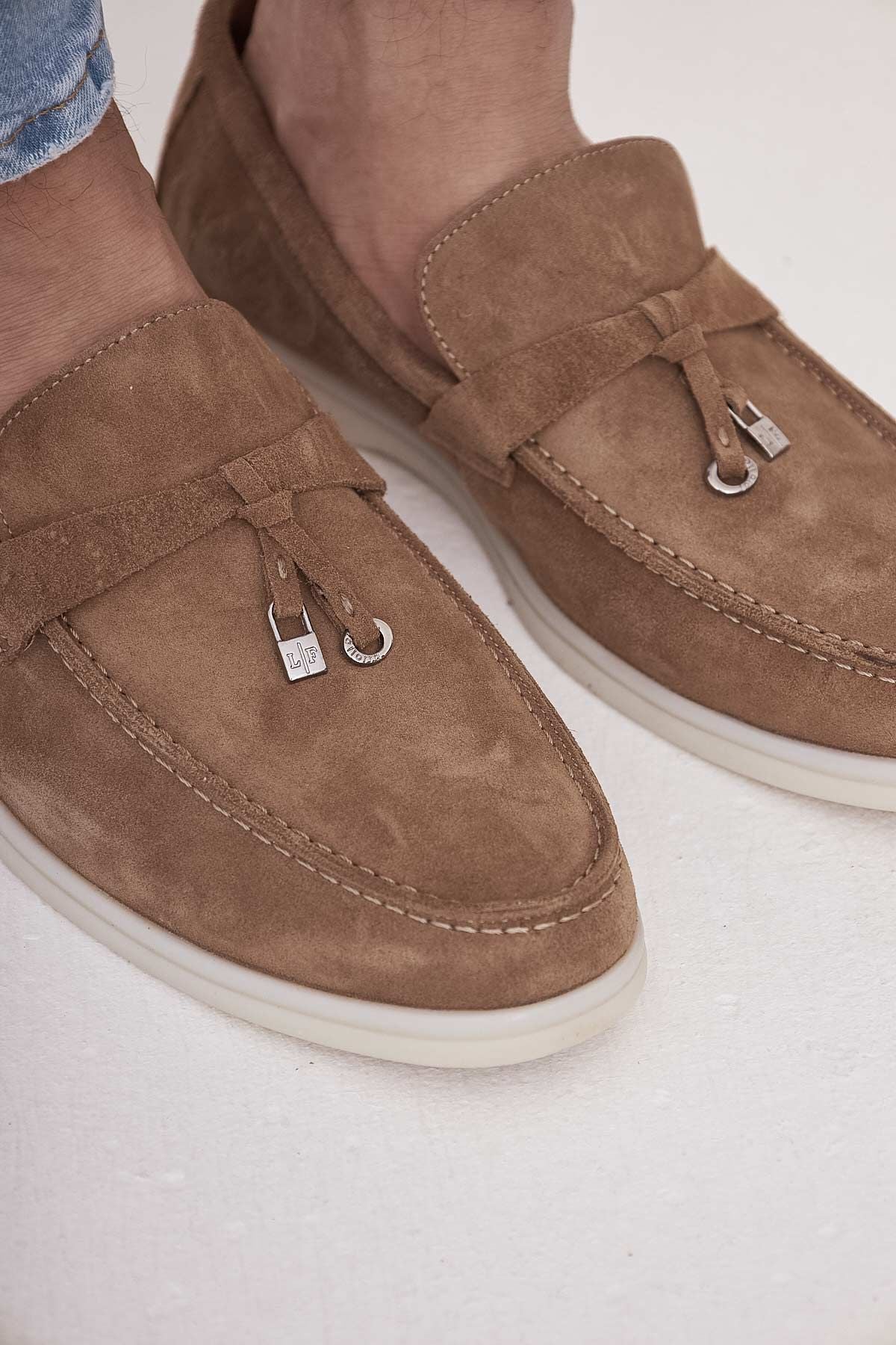 Hakiki Süet Erkek Tokalı Loafer 500910 Sahra