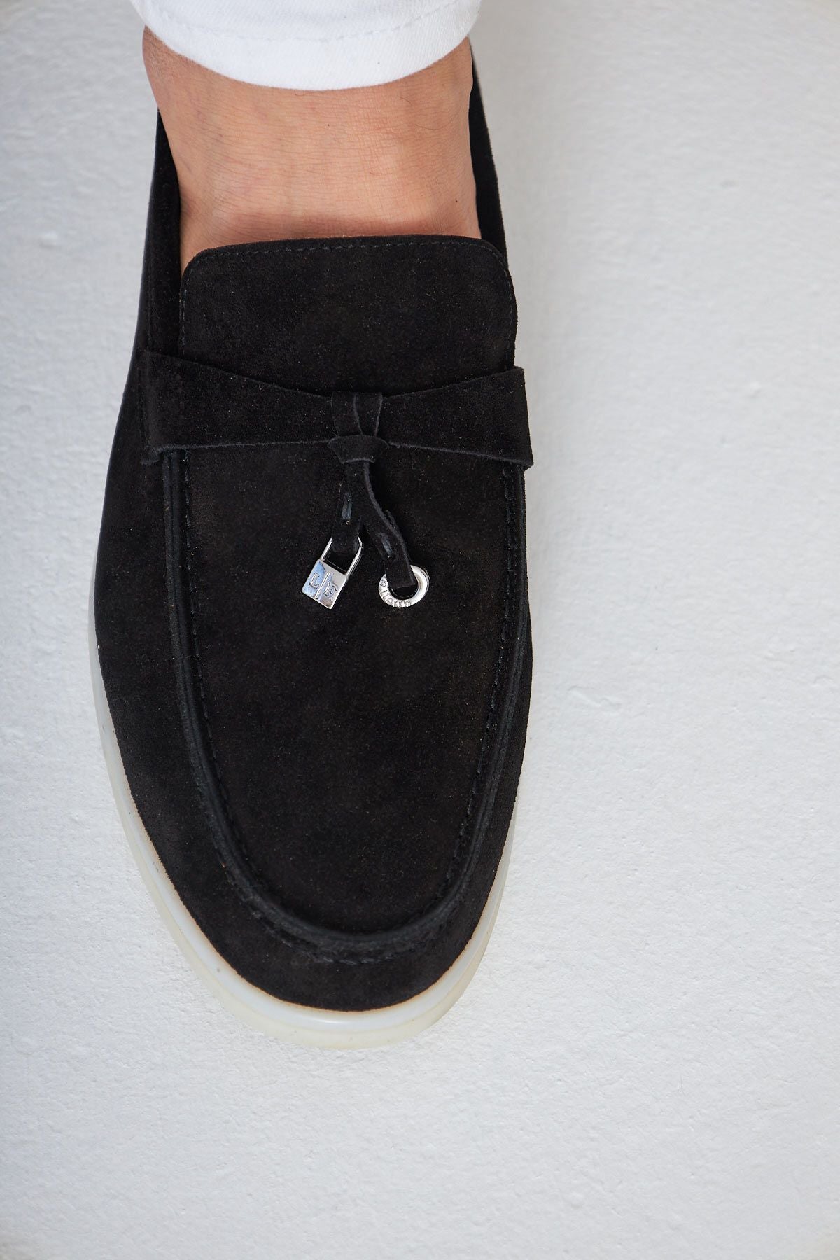 Hakiki Süet Erkek Tokalı Loafer 500910 Siyah