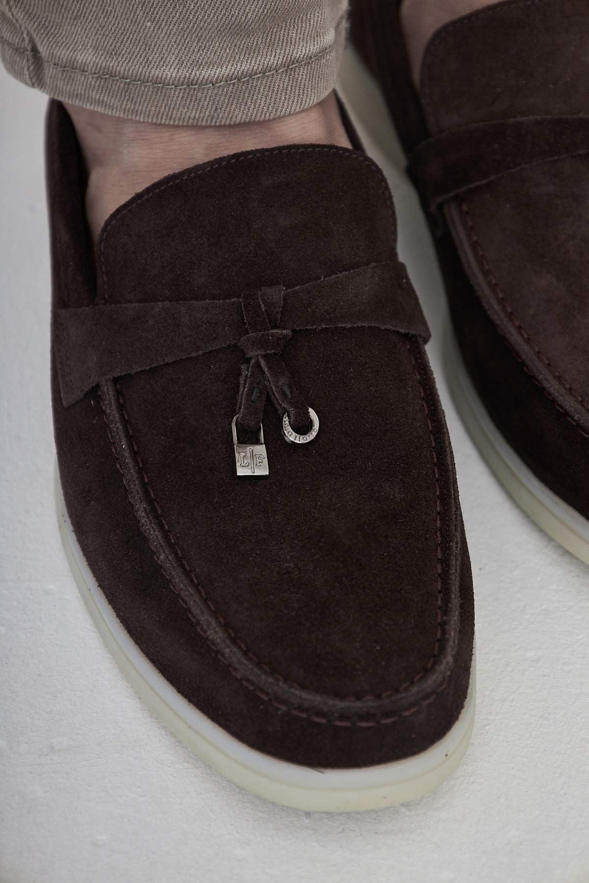 Hakiki Süet Erkek Tokalı Loafer 500910 Kahve