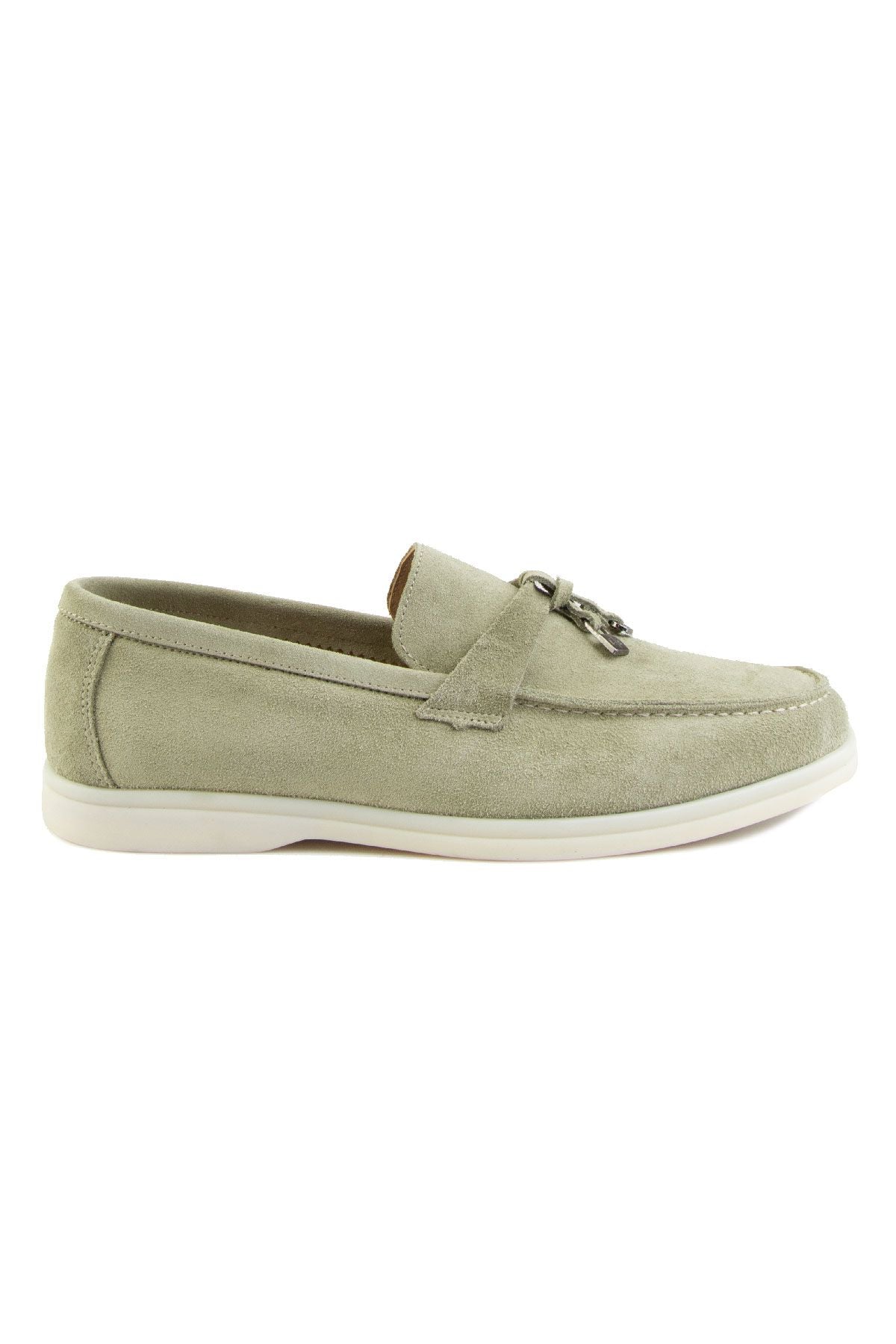 Hakiki Süet Erkek Tokalı Loafer 500910 Mint