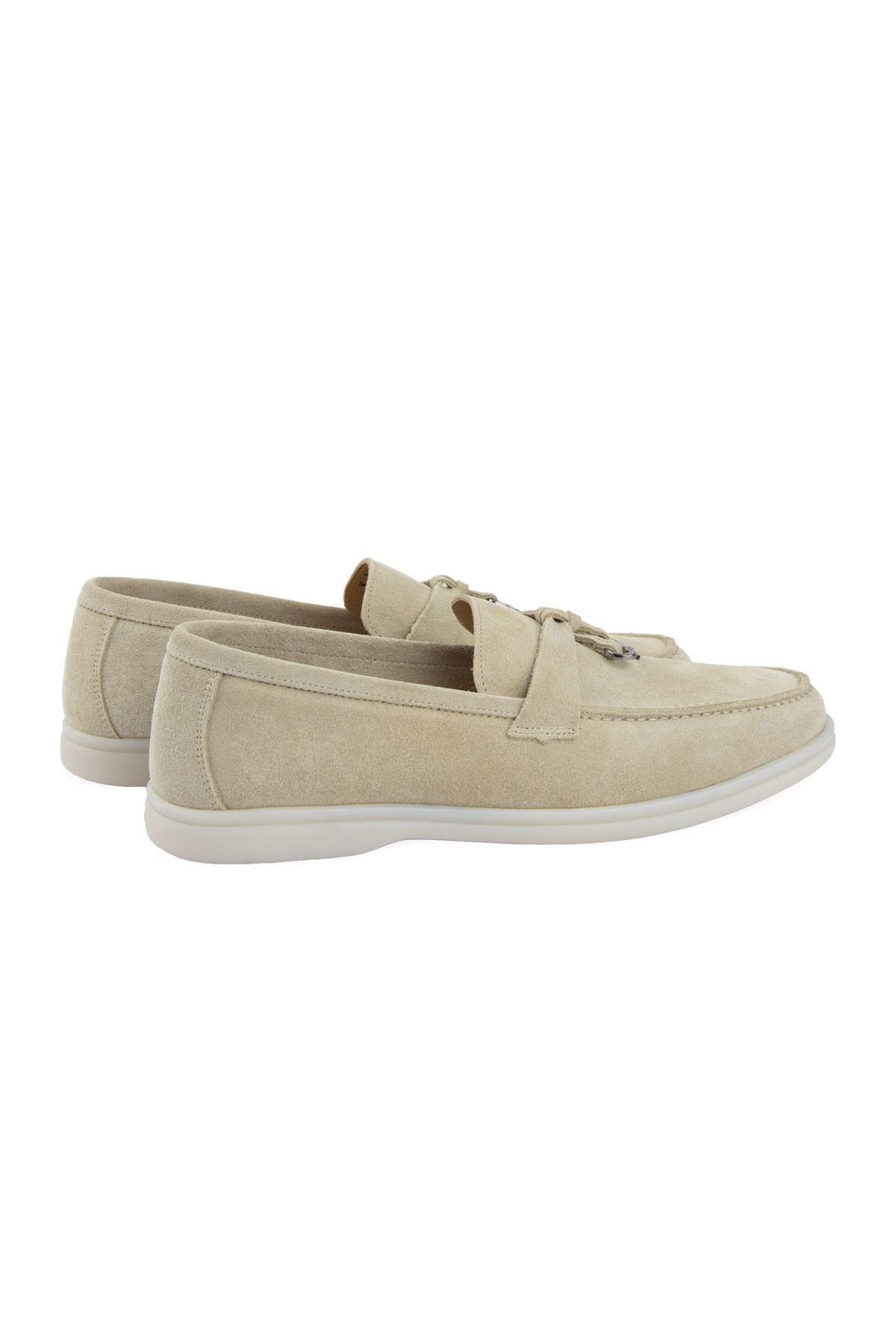 Hakiki Süet Erkek Tokalı Loafer 500910 Bej