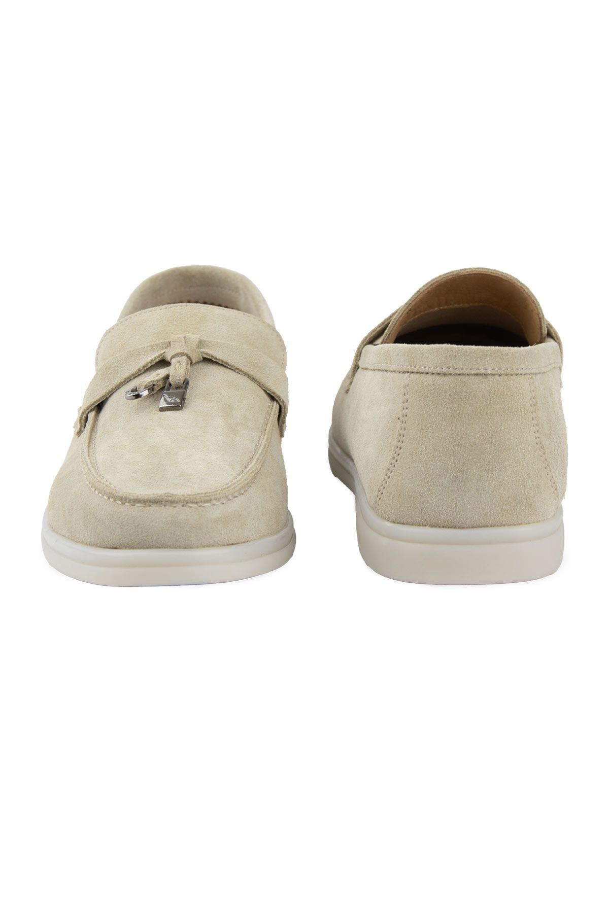 Hakiki Süet Erkek Tokalı Loafer 500910 Bej