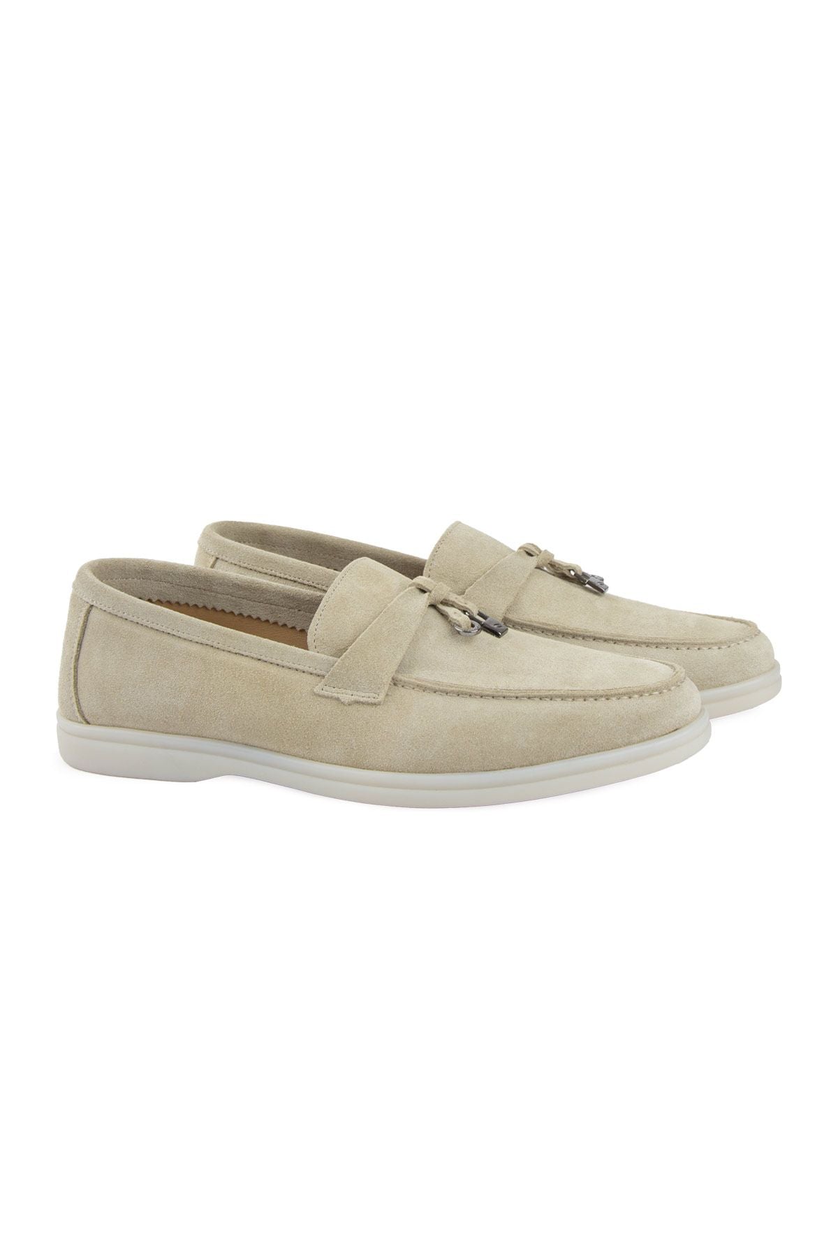 Hakiki Süet Erkek Tokalı Loafer 500910 Bej