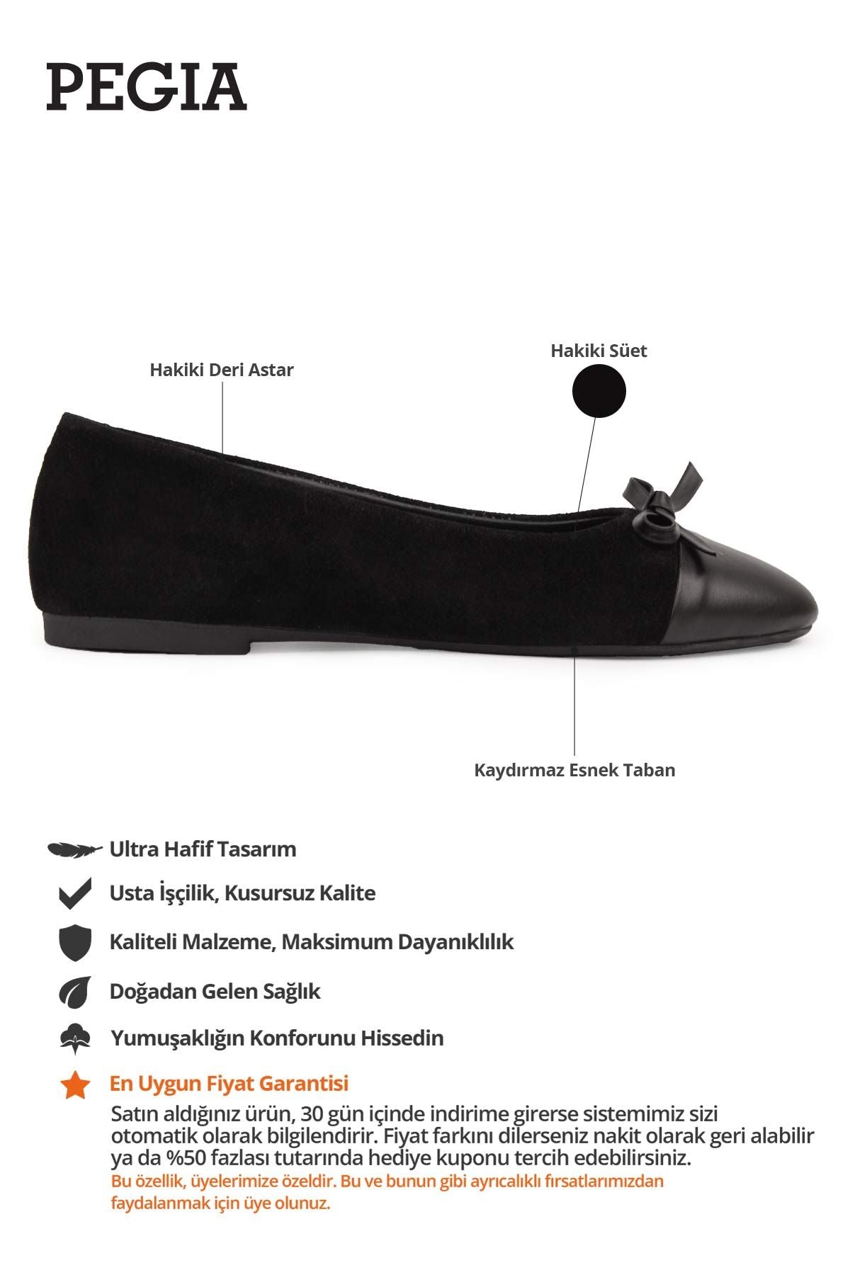 Hakiki Süet Fiyonklu Babet DG6049 Siyah