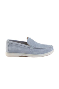 Genuine Suede Women's Flat Shoe 700910 Light Blue