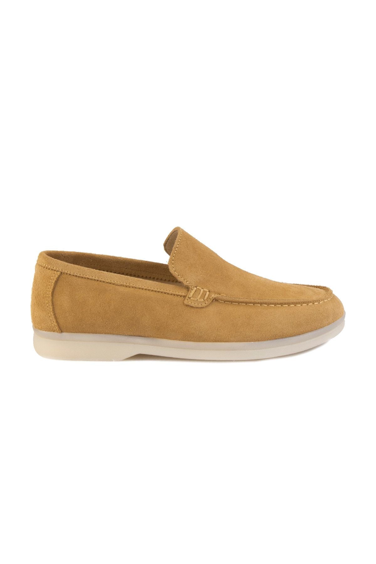 Hakiki Süet Kadın Düz Ayakkabı 700910 Camel