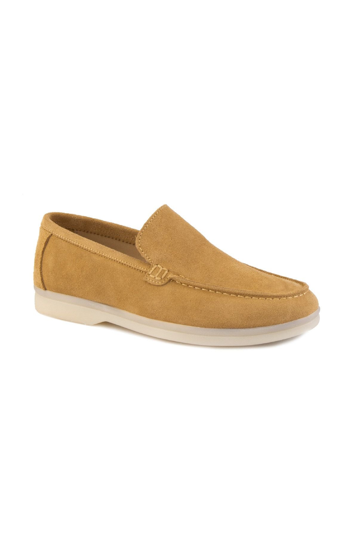 Hakiki Süet Kadın Düz Ayakkabı 700910 Camel