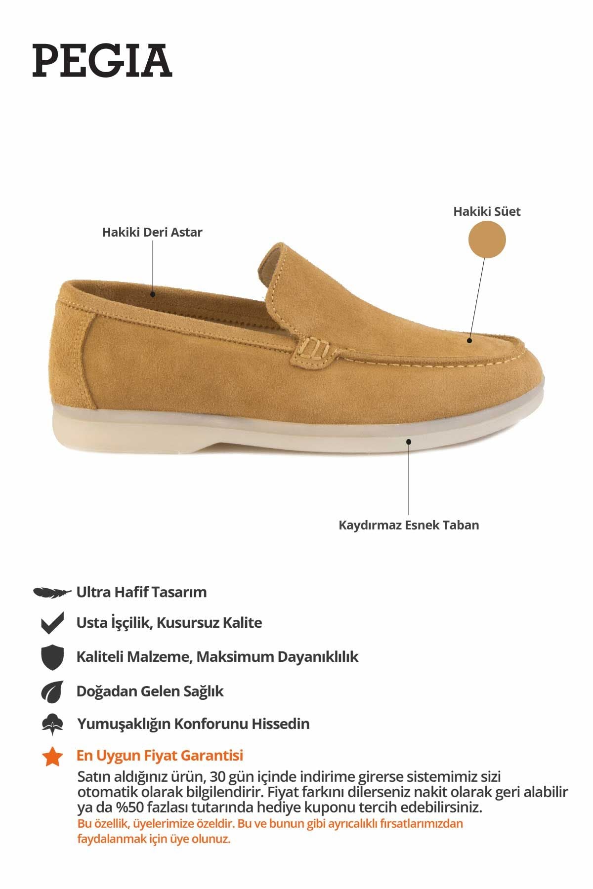 Hakiki Süet Kadın Düz Ayakkabı 700910 Camel