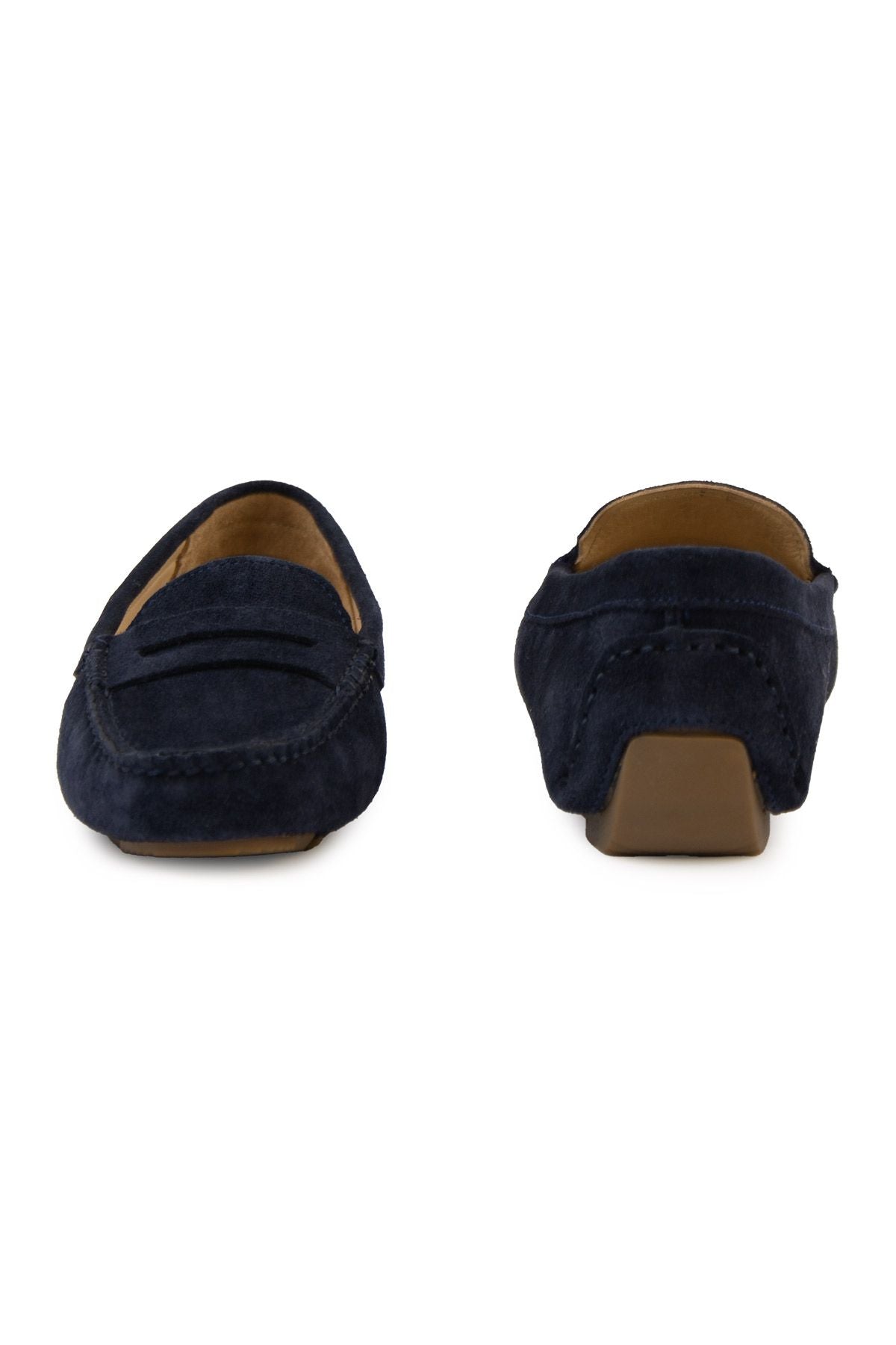 Hakiki Süet Kadın Loafer Ayakkabı 700907 Lacivert