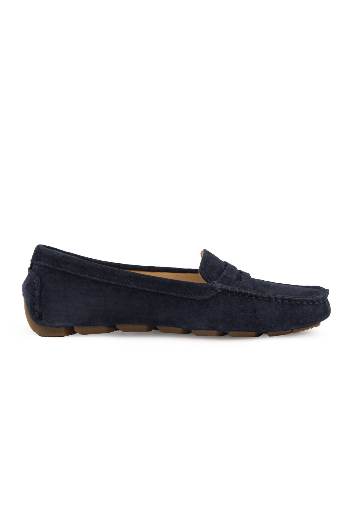 Hakiki Süet Kadın Loafer Ayakkabı 700907 Lacivert