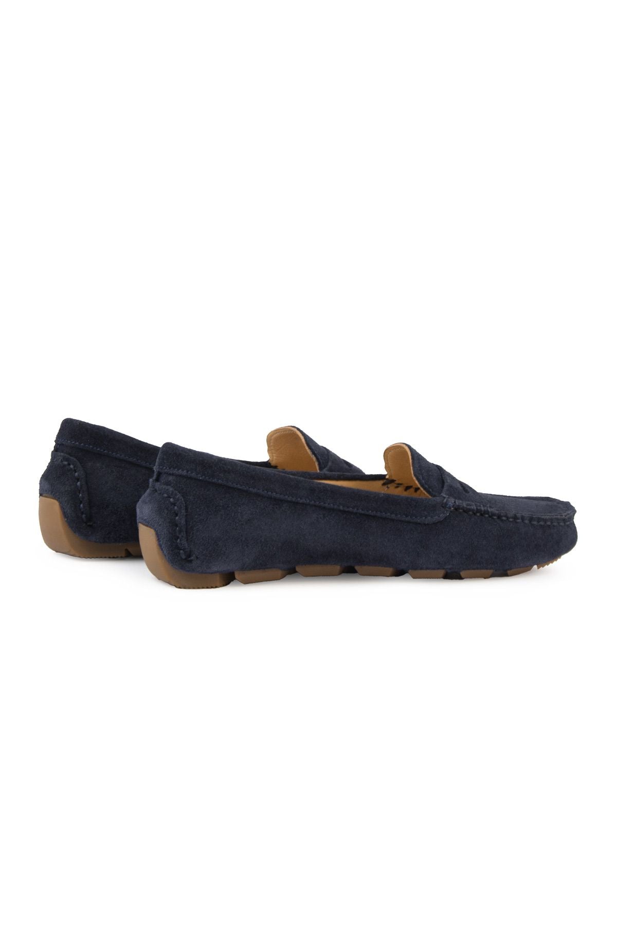 Hakiki Süet Kadın Loafer Ayakkabı 700907 Lacivert