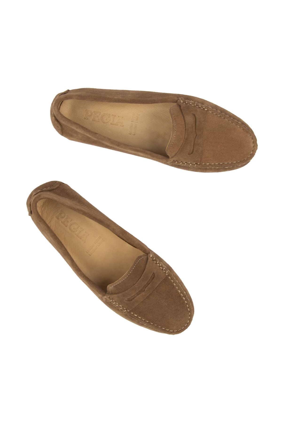 Hakiki Süet Kadın Loafer Ayakkabı 700907 Camel