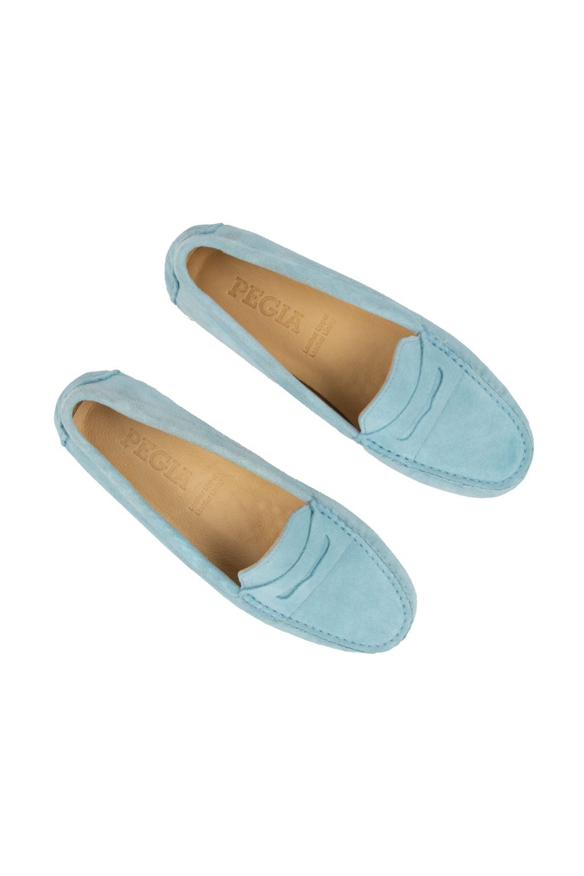 Hakiki Süet Kadın Loafer Ayakkabı 700907 Mavi