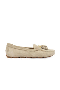 Hakiki Süet Kadın Loafer Ayakkabı 700908 Bej