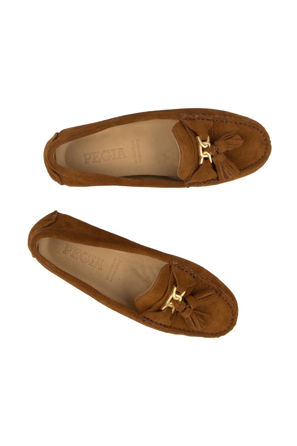 Hakiki Süet Kadın Loafer Ayakkabı 700908 Taba