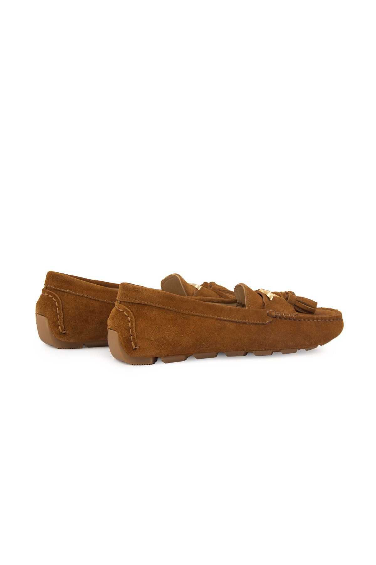 Hakiki Süet Kadın Loafer Ayakkabı 700908 Taba