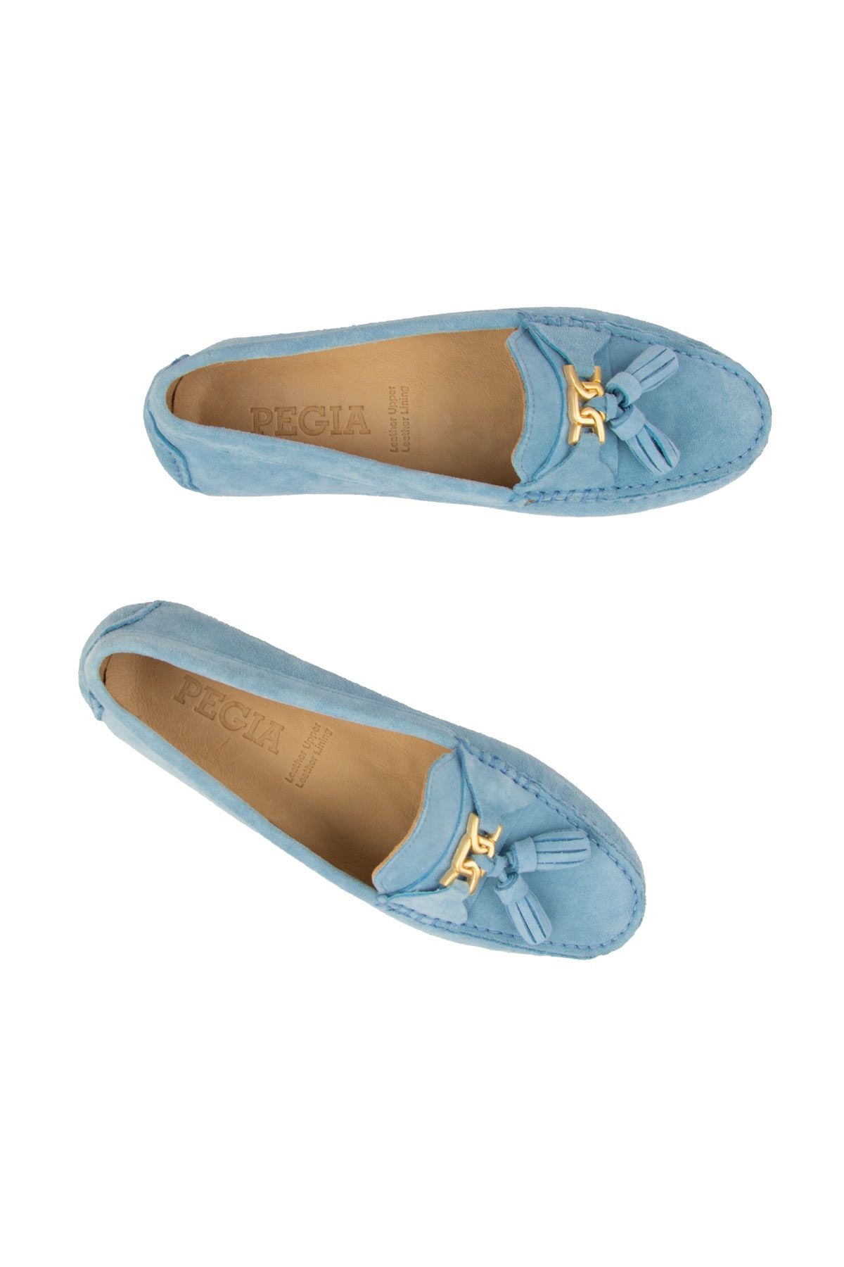 Hakiki Süet Kadın Loafer Ayakkabı 700908 Mavi