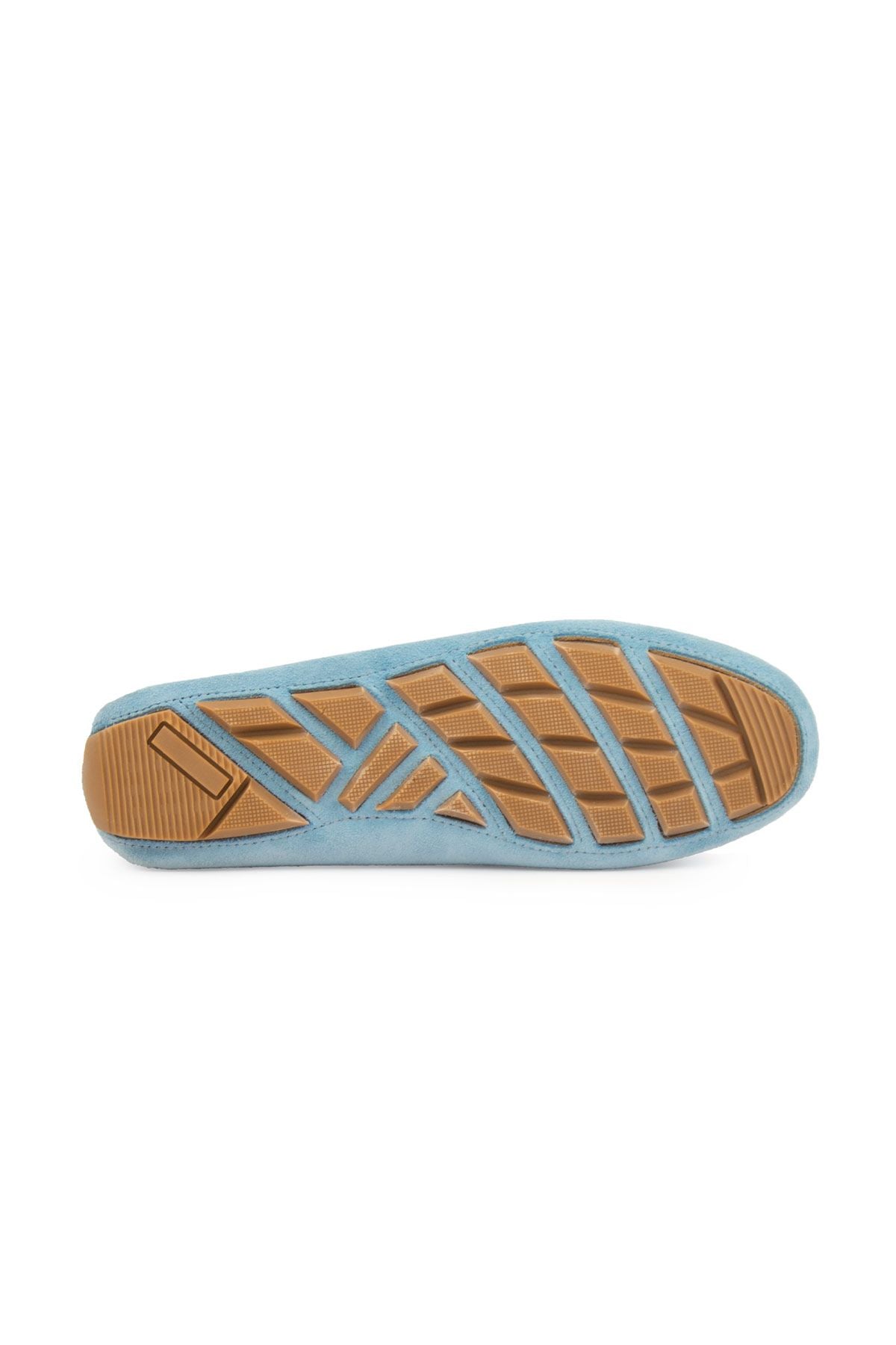 Hakiki Süet Kadın Loafer Ayakkabı 700908 Mavi