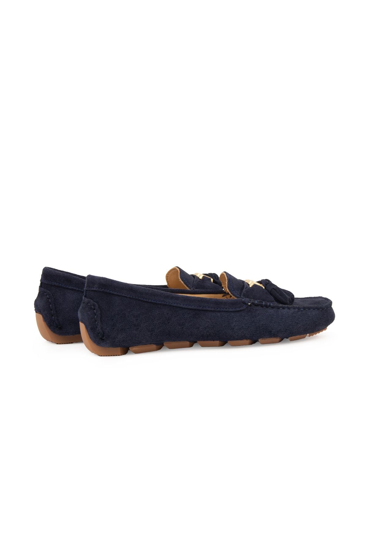 Hakiki Süet Kadın Loafer Ayakkabı 700908 Lacivert