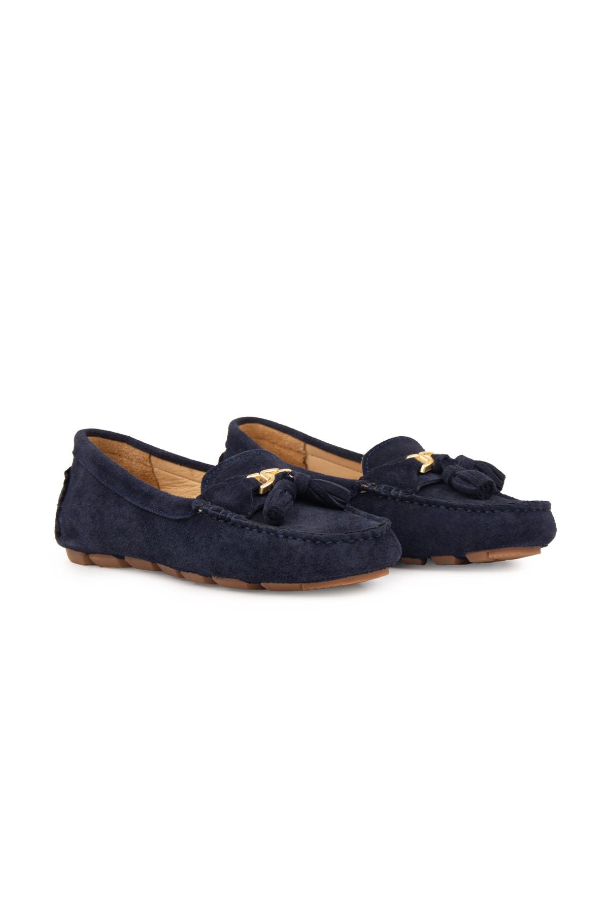 Hakiki Süet Kadın Loafer Ayakkabı 700908 Lacivert