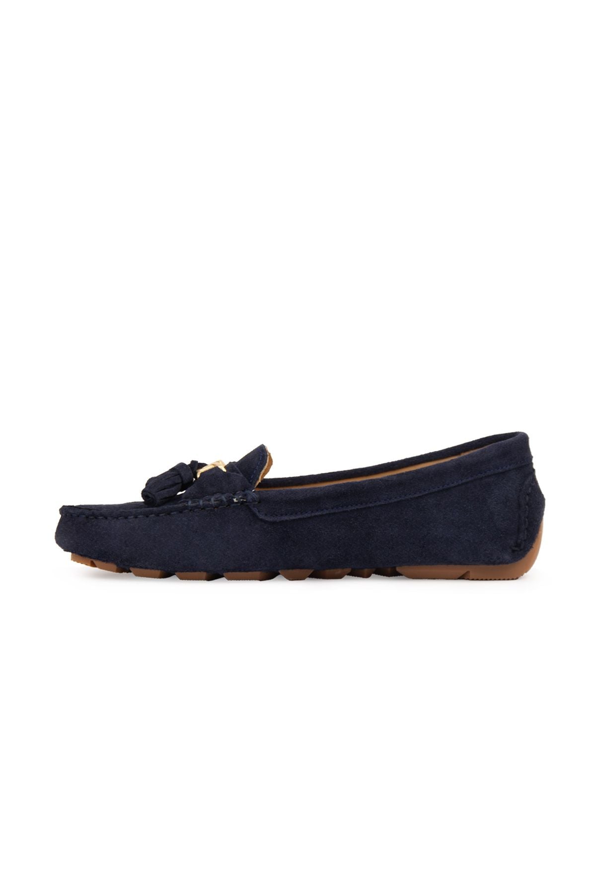 Hakiki Süet Kadın Loafer Ayakkabı 700908 Lacivert
