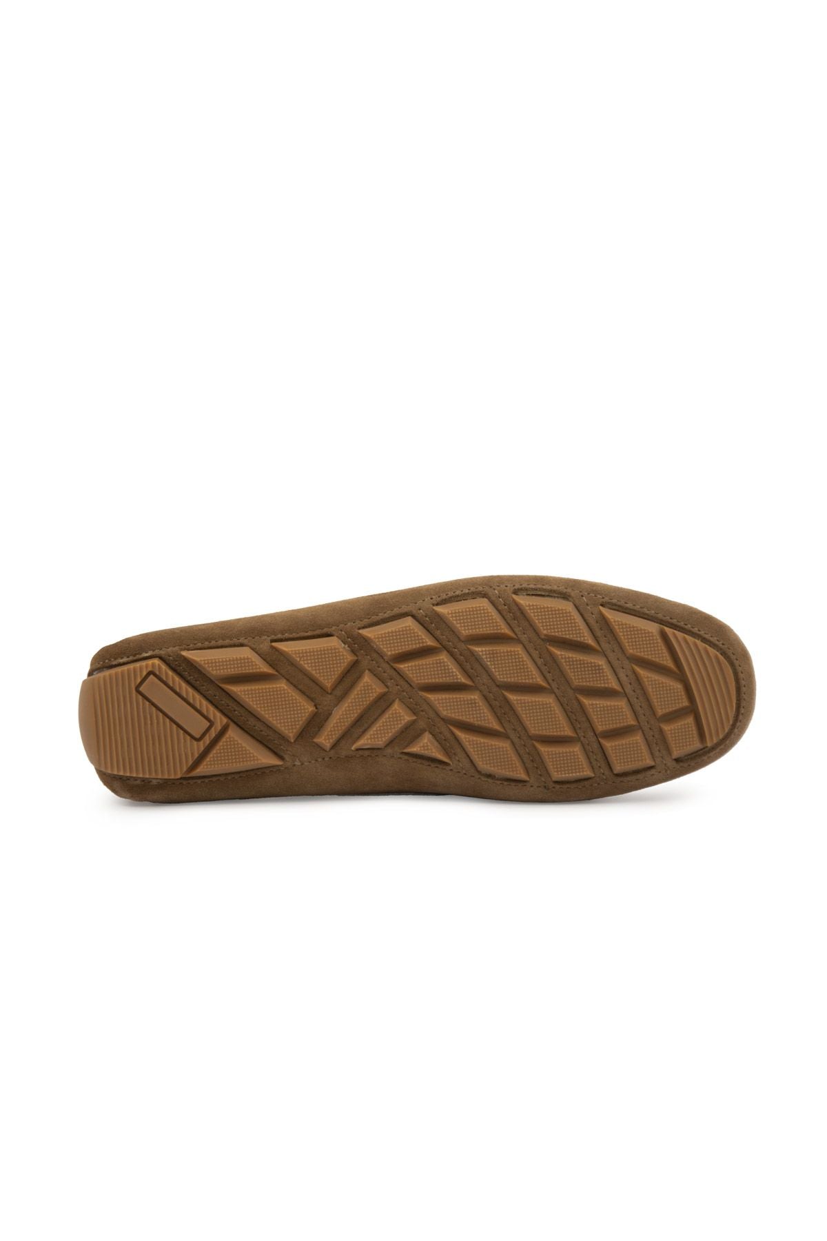 Hakiki Süet Kadın Loafer Ayakkabı 700908 Camel