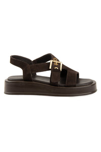 Genuine Suede Women's Sandal DG6092 Brown