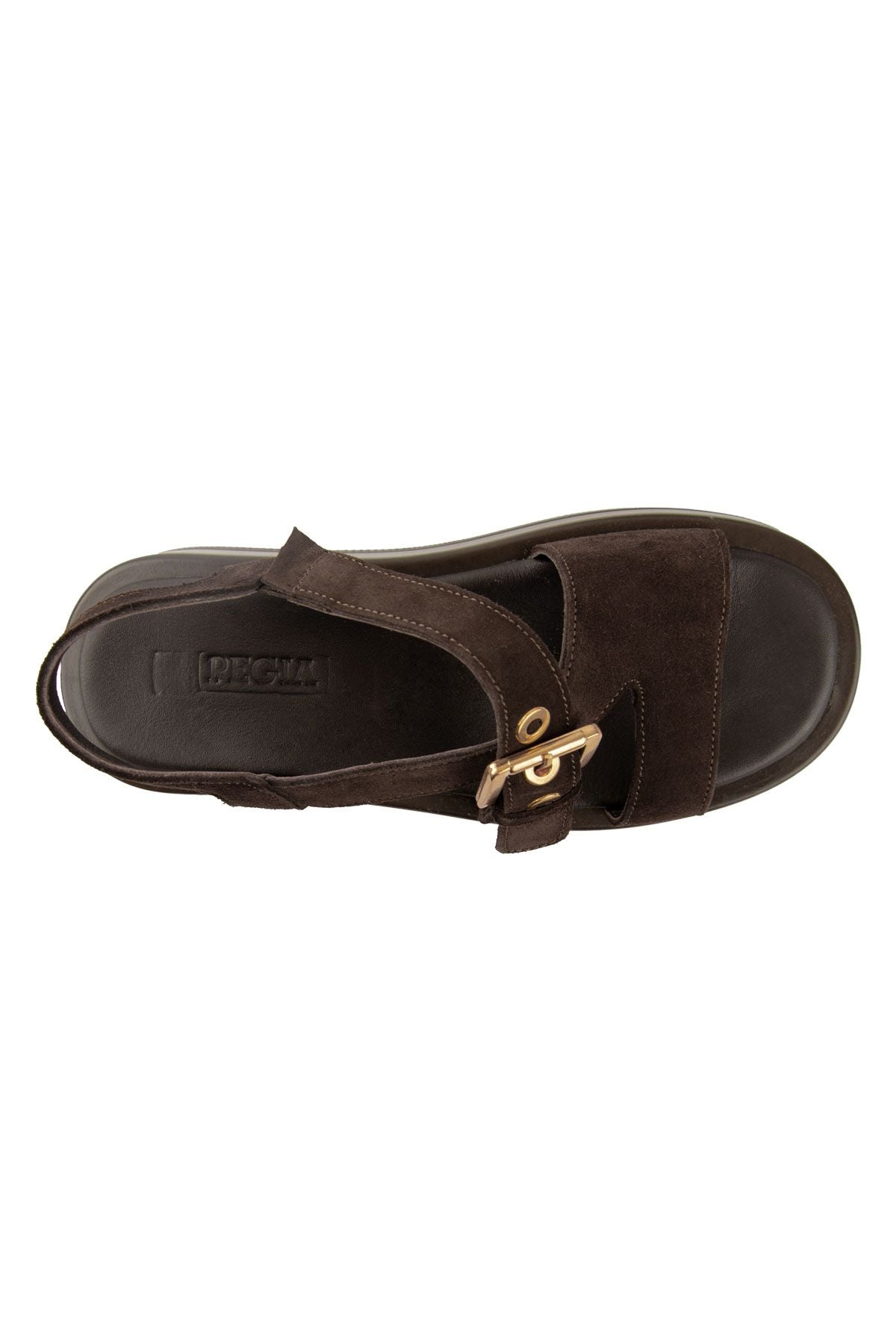 Hakiki Süet Kadın Sandalet DG6092 Kahve