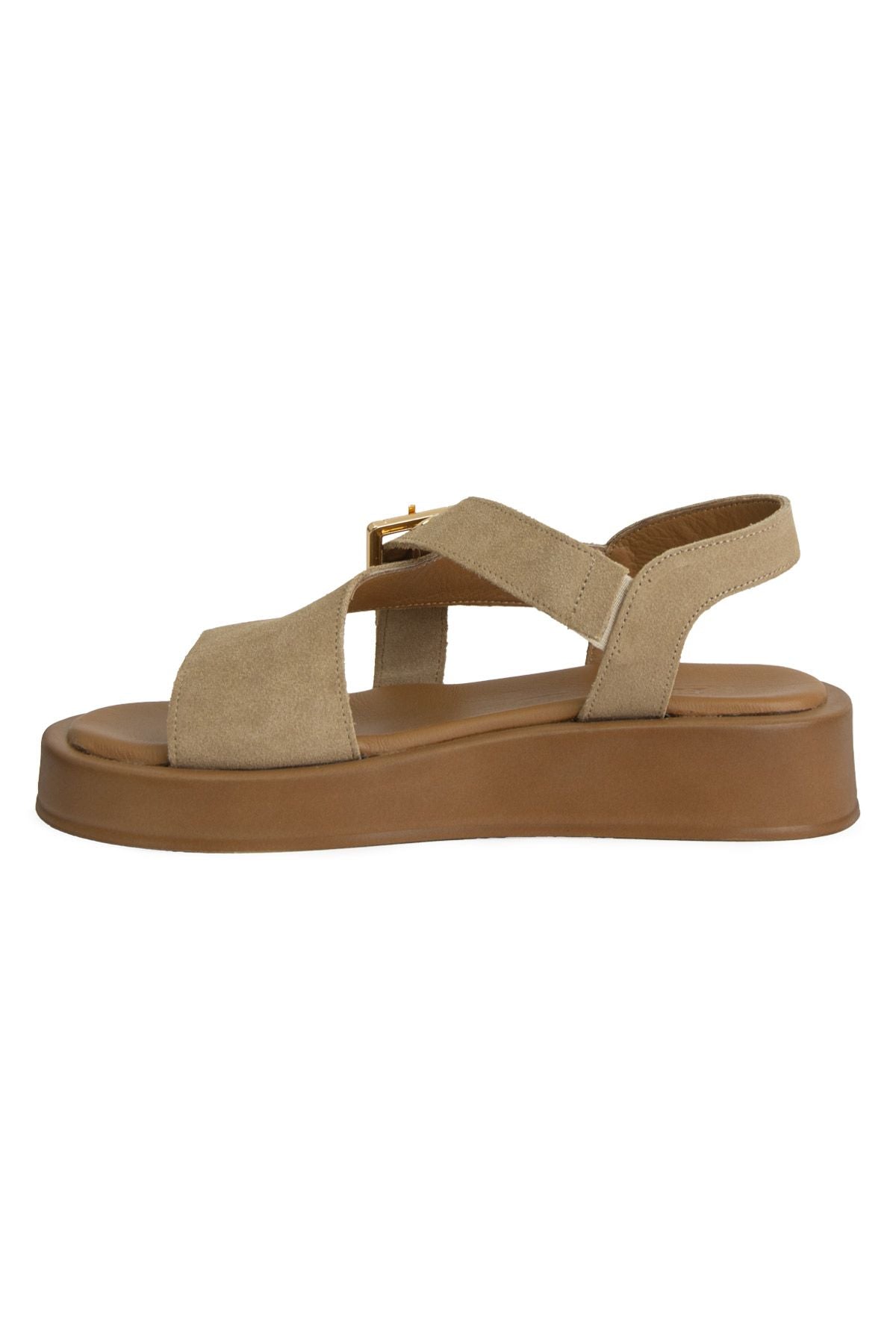 Hakiki Süet Kadın Sandalet DG6092 Kum