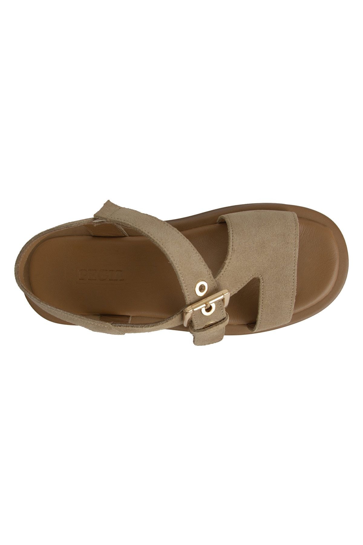 Hakiki Süet Kadın Sandalet DG6092 Kum