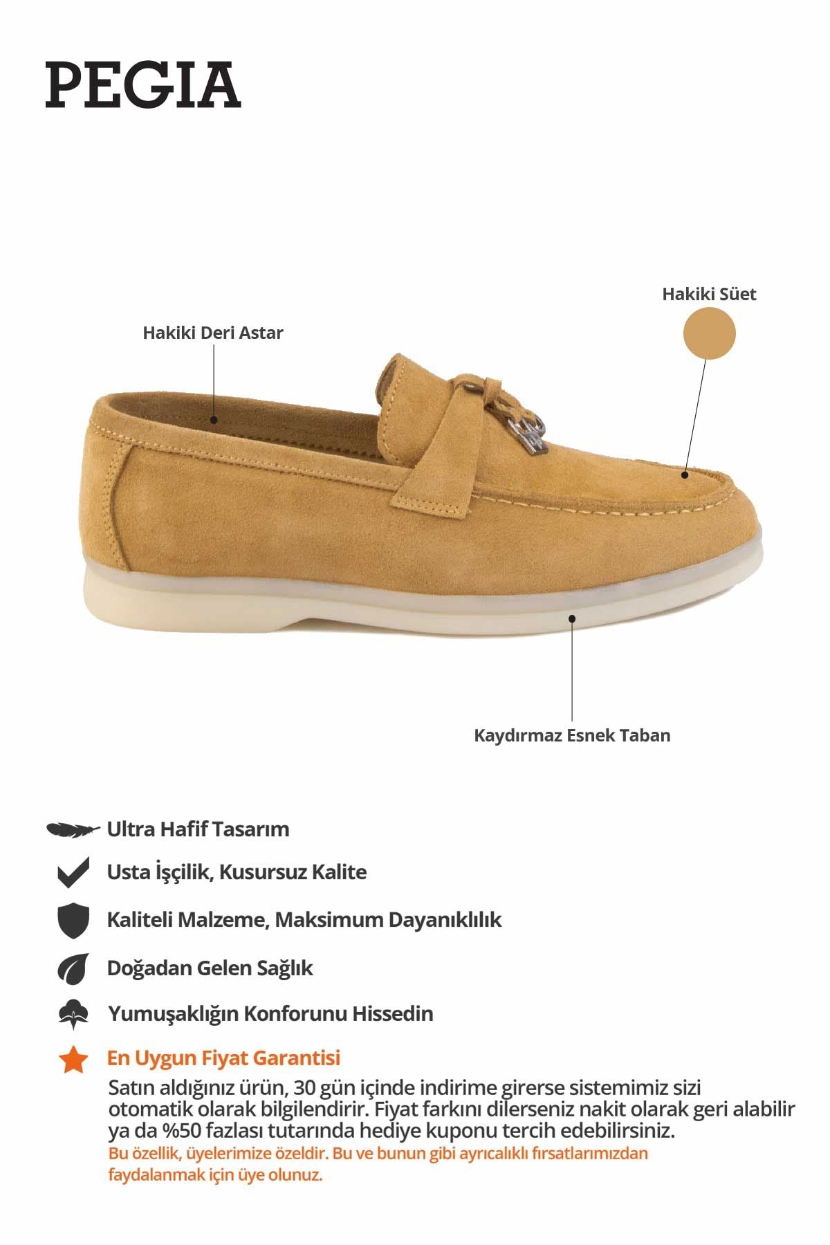 Hakiki Süet Kadın Tokalı Ayakkabı 700911 Camel