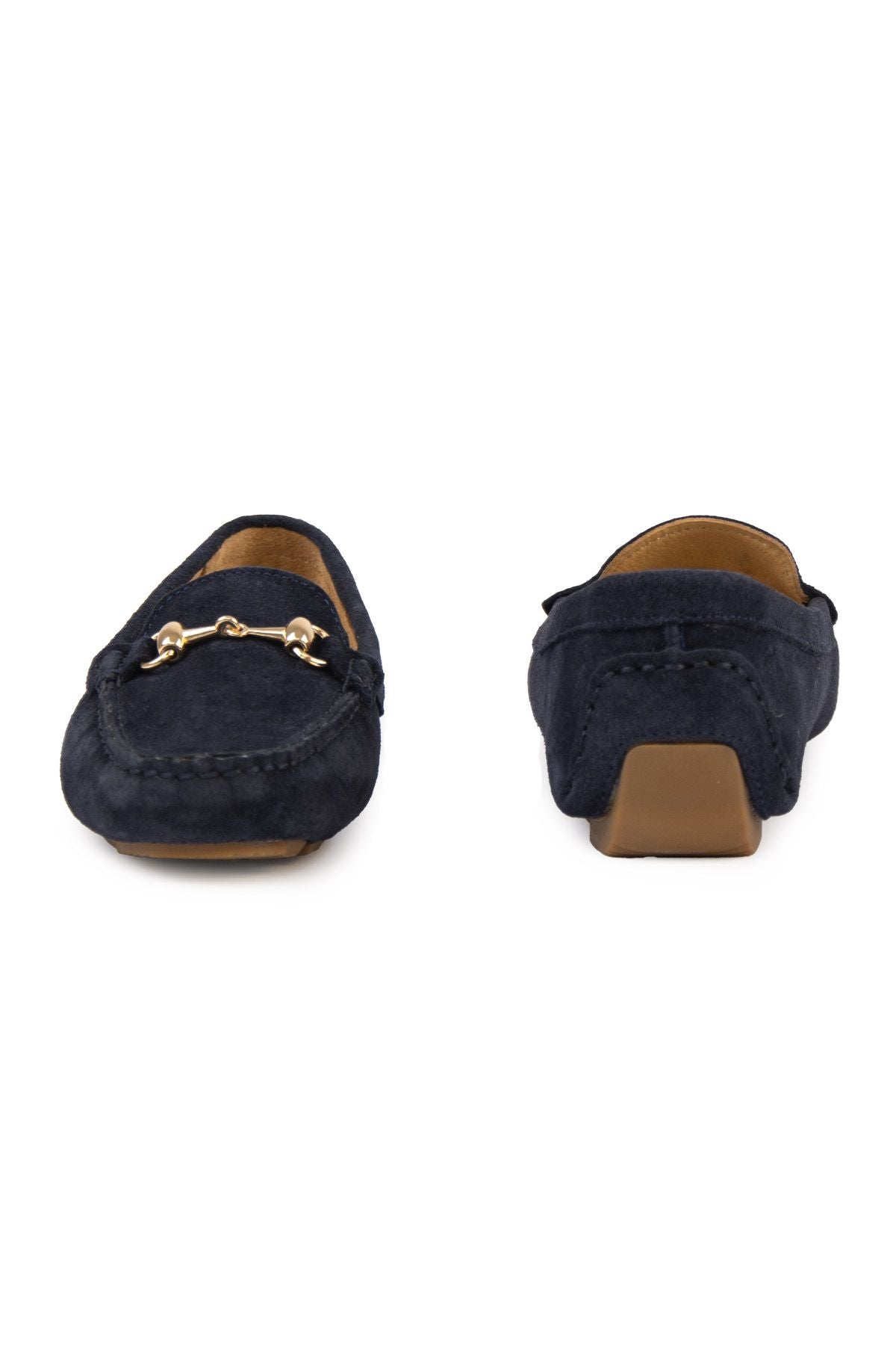 Hakiki Süet Kadın Tokalı Loafer 700914 Lacivert