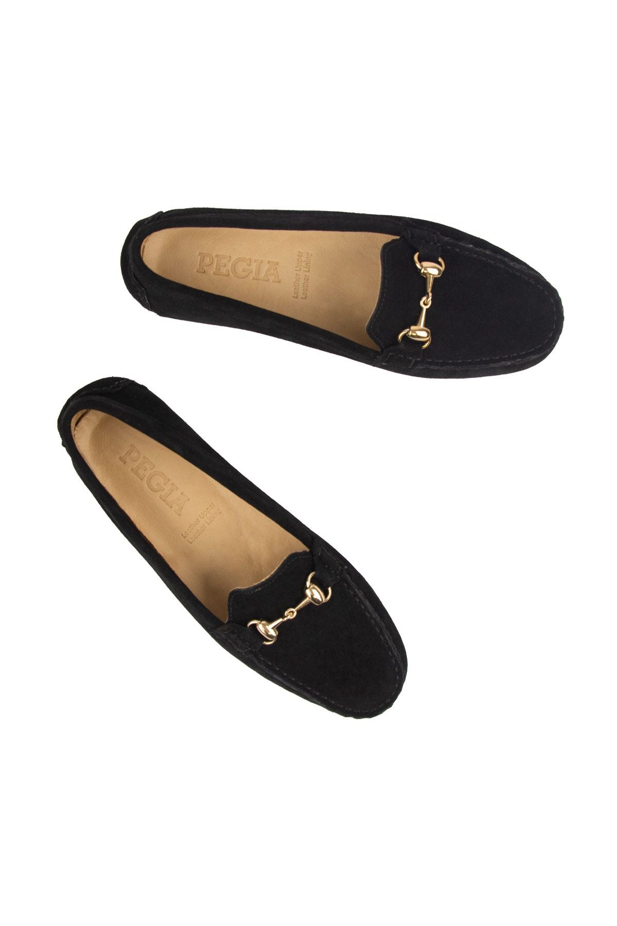 Hakiki Süet Kadın Tokalı Loafer 700914 Siyah