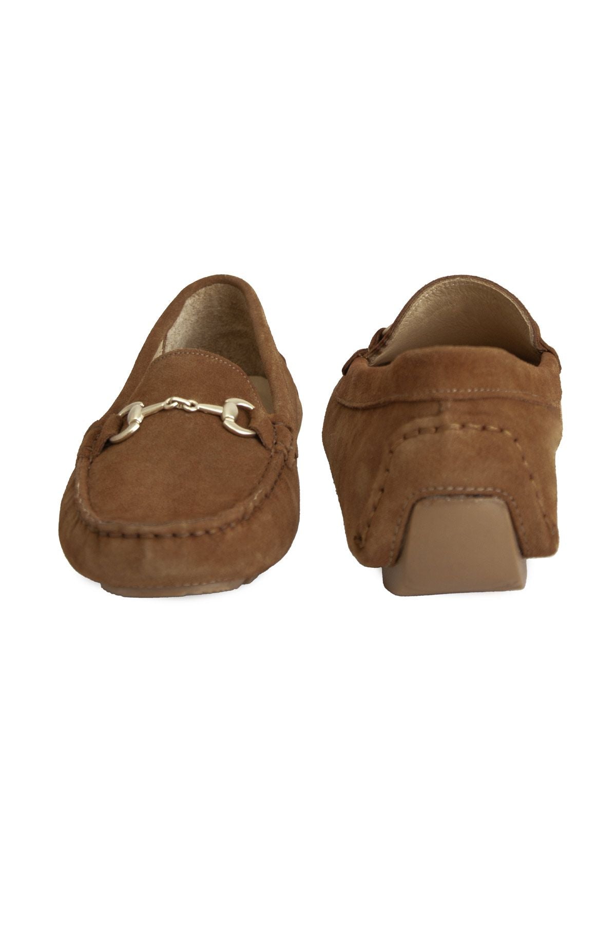 Hakiki Süet Kadın Tokalı Loafer 700914 Taba