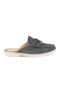 Genuine Suede Women's Buckle Slipper 700912 Anthracite
