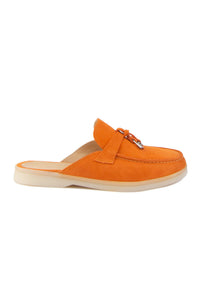 Genuine Suede Women's Buckle Slipper 700912 Orange