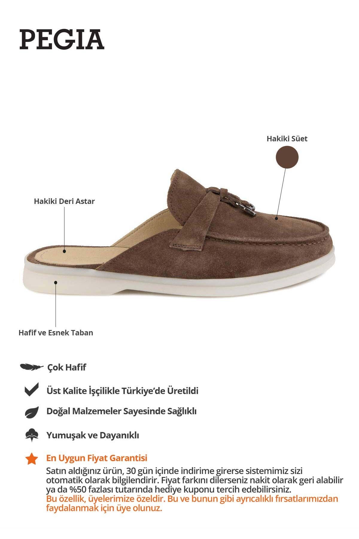 Hakiki Süet Kadın Tokalı Terlik 700912 Kahve