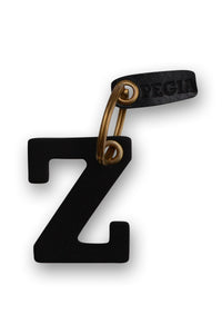 Letter Z Leather Keychain 25AN103 Black