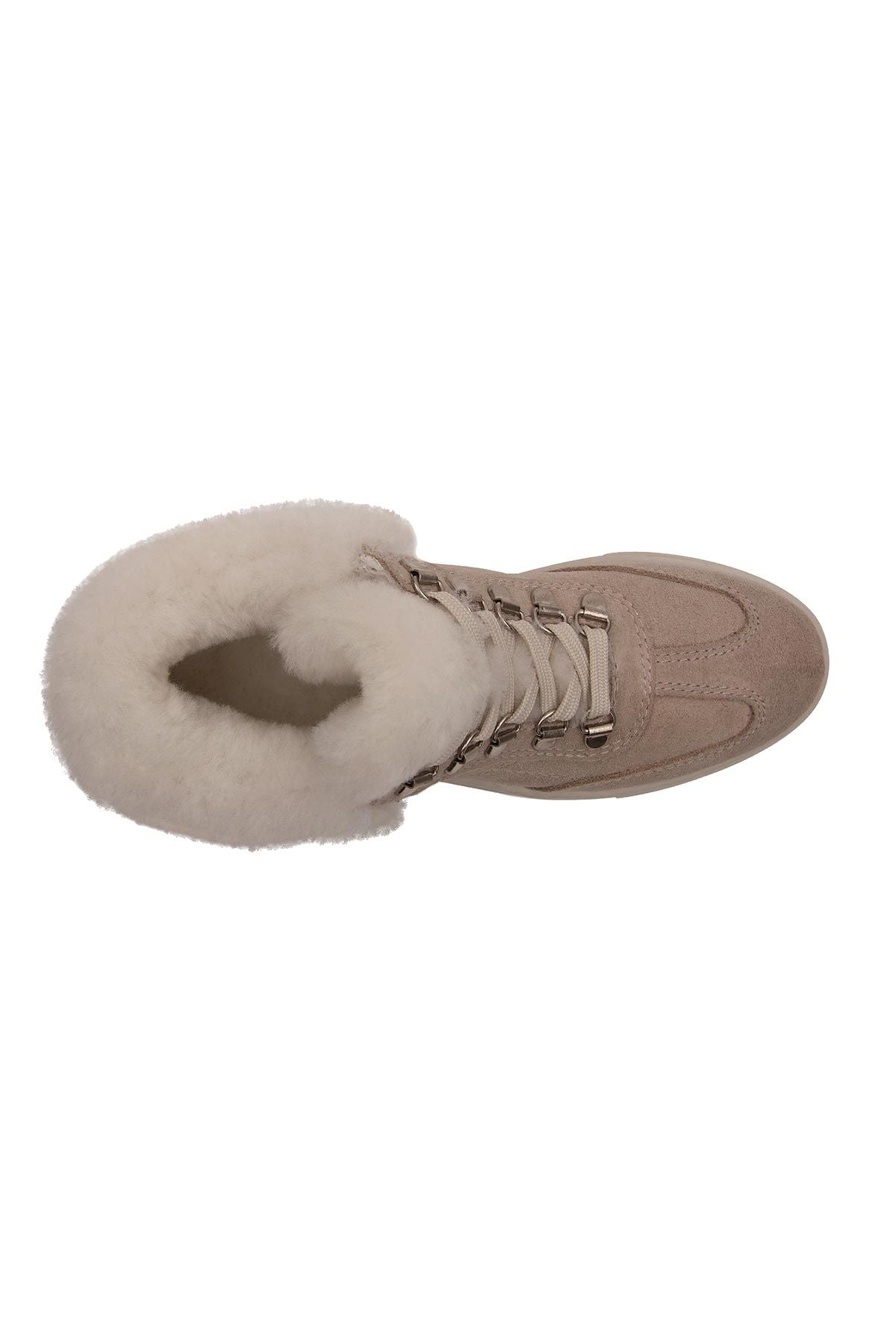 İçi Kürklü Bağcıklı Kadın Sneaker 191350 Bej