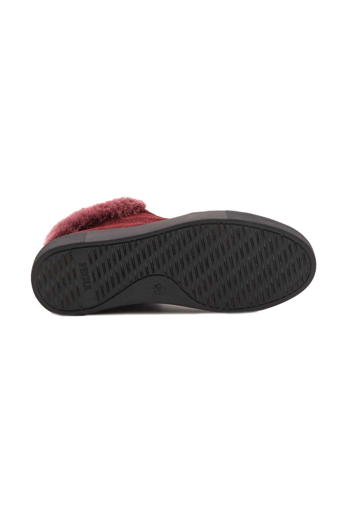 İçi Kürklü Bağcıklı Kadın Sneaker 191350 Bordo